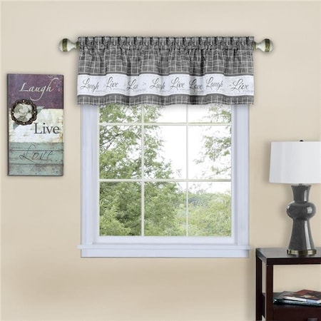 58 X 14 In. Live; Love; Laugh Window Curtain Valance; Grey